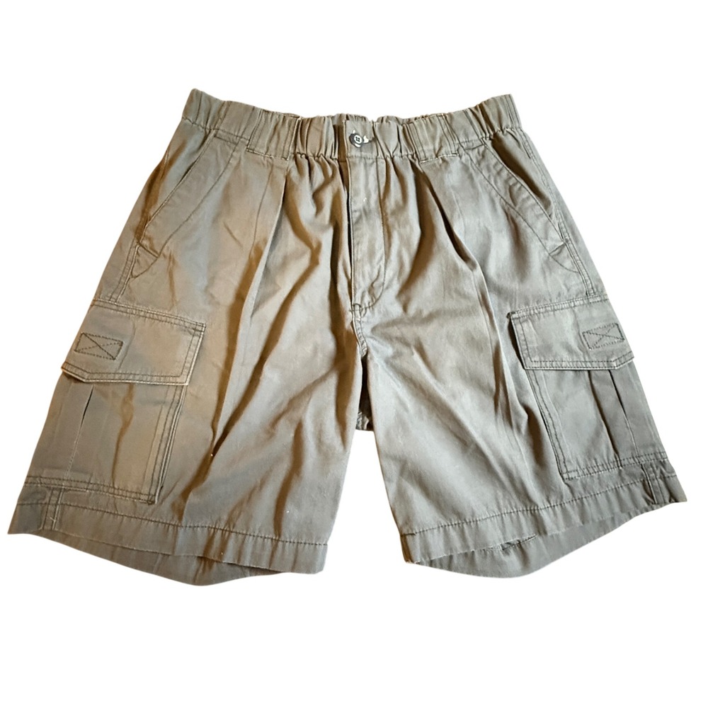 Tommy Bahama Relax Mens Cargo Shorts Navy Blue Cotton Elastic Waist Size Medium